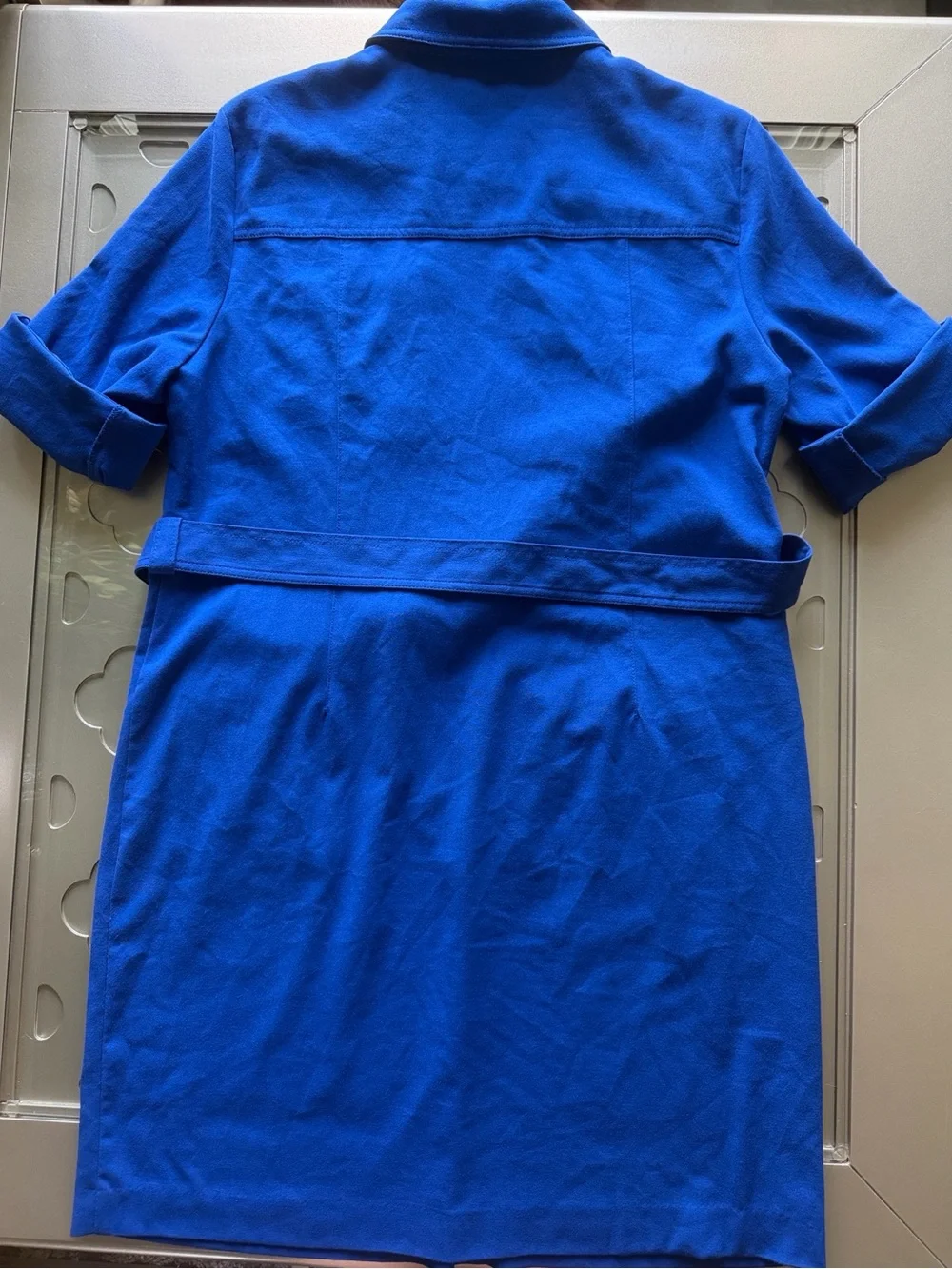 MICHAEL KORS Blue Zip Front Belted Utility Shirt Dress Women’s Size XL